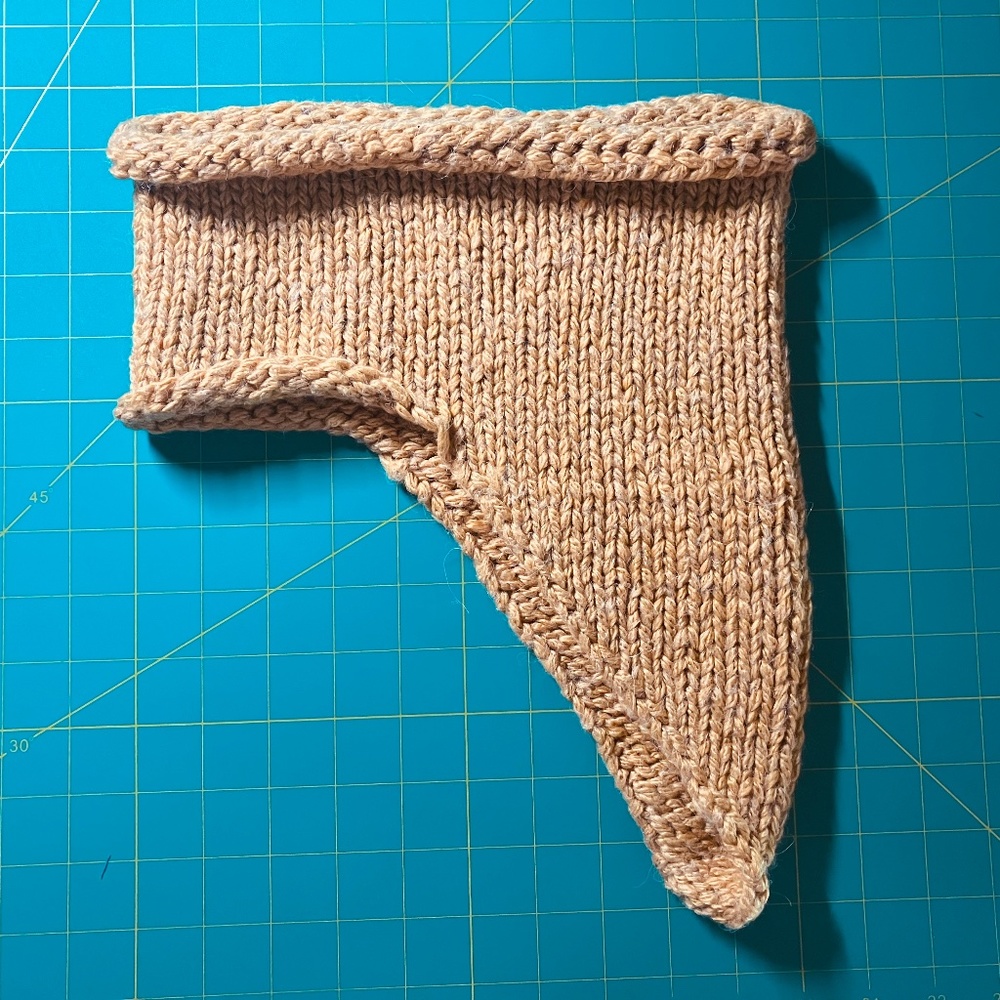 Knit Bandana Cowl Scarf in Mustard Yellow handmade no brand